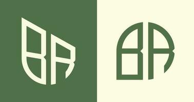 Creative simple Initial Letters BR Logo Designs Bundle. vector