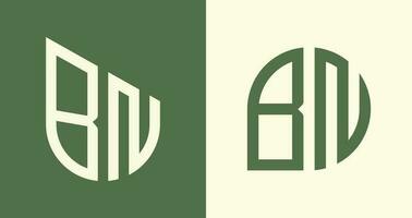 Creative simple Initial Letters BN Logo Designs Bundle. vector