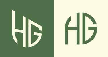 creativo sencillo inicial letras hg logo diseños manojo. vector