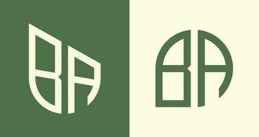 Creative simple Initial Letters BA Logo Designs Bundle. vector