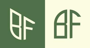 paquete de diseños de logotipo bf de letras iniciales simples y creativas. vector