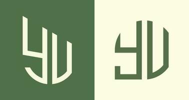Creative simple Initial Letters YV Logo Designs Bundle. vector