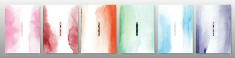 Set of light colorful watercolor background vector