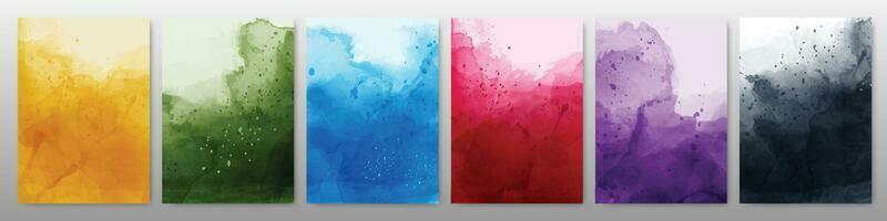 Set of bright colorful watercolor background vector