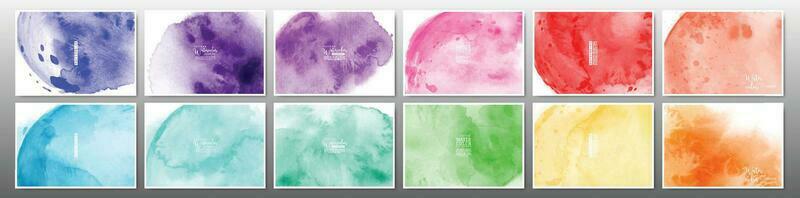 Set of bright colorful watercolor background vector