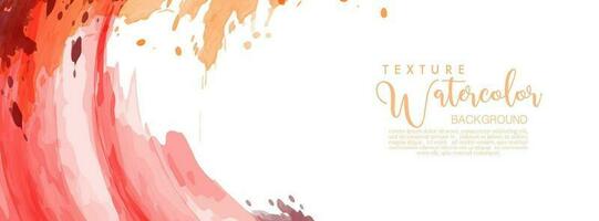 Bright red orange surface of splash watercolor banner vector