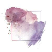 Light dark purple abstract watercolor background with polygonal frame vector