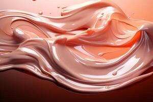 Foundation liquid elements splash. Fluid cosmetic cream or cosmetic make-up creamy product concept by AI Generated photo