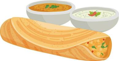 Dosa indian food illustration vector