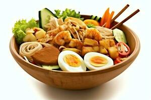 Gado-gado indonesian traditional food. Mix from boiled or steam vegetable served with peanut sauce concept by AI Generated photo