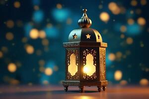 Eid mubarak and ramadan kareem greetings with islamic lantern and mosque. Eid al fitr background. Eid al fitr background of window concept by AI Generated photo