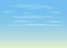 White cloud shape on blue sky background, weather. Simple flat style of different clouds. High environment. Vector illustration