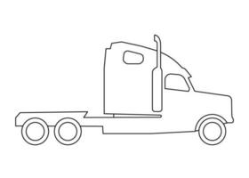 Car big truck transport model coloring line icon. Van, automobile for freight transport. Vector sign outline illustration