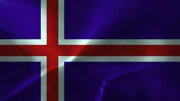 acenando tecido textura bandeira do Islândia cetim animação video