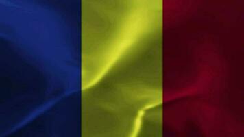 waving fabric texture flag of Romania satin animation video