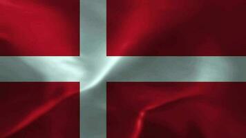 waving fabric texture flag of Denmark satin animation video