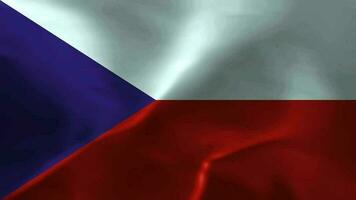 waving fabric texture flag of Czech satin animation video