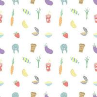 Seamless food pattern. Colored food background vector