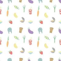 Seamless food pattern. Colored food background vector