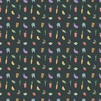 Seamless food pattern. Colored food background vector