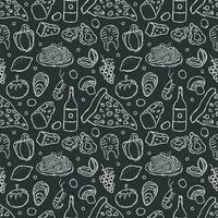 Italian food pattern. Seamless italian food background vector