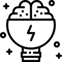 Brain idea symbol icon vector image. Illustration of the creative intelligence think design image