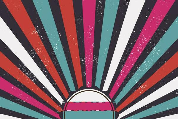 Motion Zoom Line vintage rays sunburst retro background With Grunge style