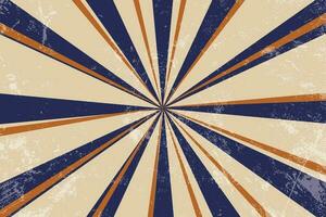 Motion Zoom Line vintage rays sunburst retro background With Grunge style vector