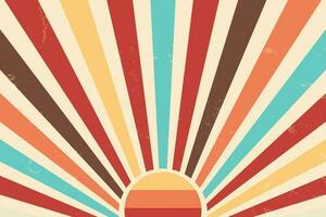 Motion Zoom Line vintage rays sunburst retro background With Grunge style vector