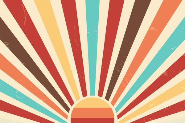 Motion Zoom Line vintage rays sunburst retro background With Grunge style