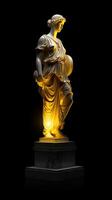 aphrodite of milos statue dark background AI Generated Image photo