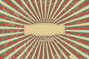Motion Zoom Line vintage rays sunburst retro background With Grunge style vector