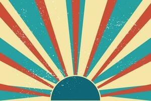 Motion Zoom Line vintage rays sunburst retro background With Grunge style vector