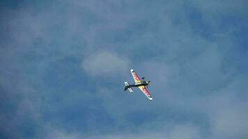 KAZAN, RUSSIAN FEDERATION, JUNE 14, 2019 - Pilot Martin Sonka, Red Bull Air Race World Championship 2019, training session, slow motion video