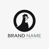 chicken logo  rooster and hen logo for poultry farming  animal logo vector illustration design photo