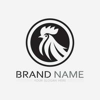 chicken logo  rooster and hen logo for poultry farming  animal logo vector illustration design