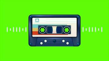 VHS tapes. Animations from old cassette tapes rotate with elements of hit music beats. 80s, 90s style, perfect for your song video