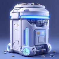 Removable Trash Can with Intelligent, Modular Design. A Futuristic Concept for Sustainable Waste Management. photo