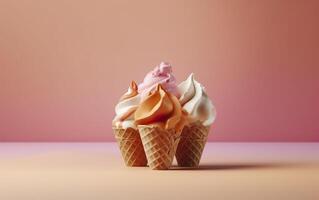 Ice cream abstract background with empty space for text. photo