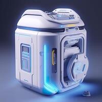Removable Trash Can with Intelligent, Modular Design. A Futuristic Concept for Sustainable Waste Management. photo