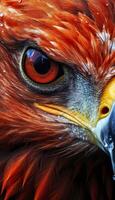 águila ojo. un cerca Mira a el visión de el Rey de aves. ai generativo foto