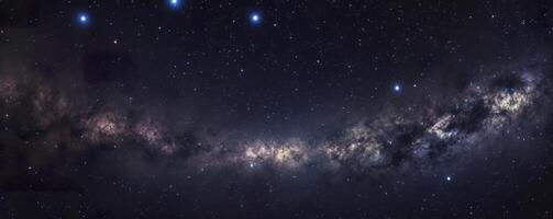 un foto de muy oscuro estrellado noche espacio tomado desde James Webb espacio telescopio, noche cielo, oscuro negro y oscuro azul tono, nebulosa, ai generativo