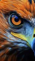 águila ojo. un cerca Mira a el visión de el Rey de aves. ai generativo foto