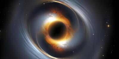 Black Holes. The Mysterious Objects of Outer Space. Abstract Space Wallpaper. AI Generative photo