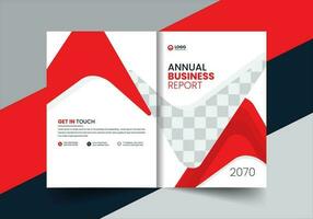 Corporate company profile brochure annual report booklet proposal cover page layout concept design with modern shapes vector