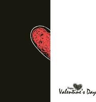 Valentine's Day invitation with a red heart. Vector illustration