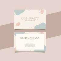 Printable Feminine Business Card Template Decorated with Organic Blob and Stroke Object vector