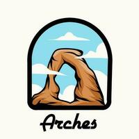 vector of arches national park arizona, perfect for print, t-shirt design, etc