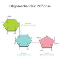 rafinosa oligosacárido trisacárido vector ilustración gráfico diagrama