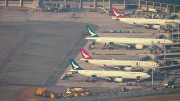 HONG KONG NOVEMBER 09, 2019 - Aerial view of Hong Kong International Airport Chek Lap Kok, view from Lantau Island video